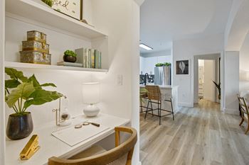 Built-in desks and shelving
